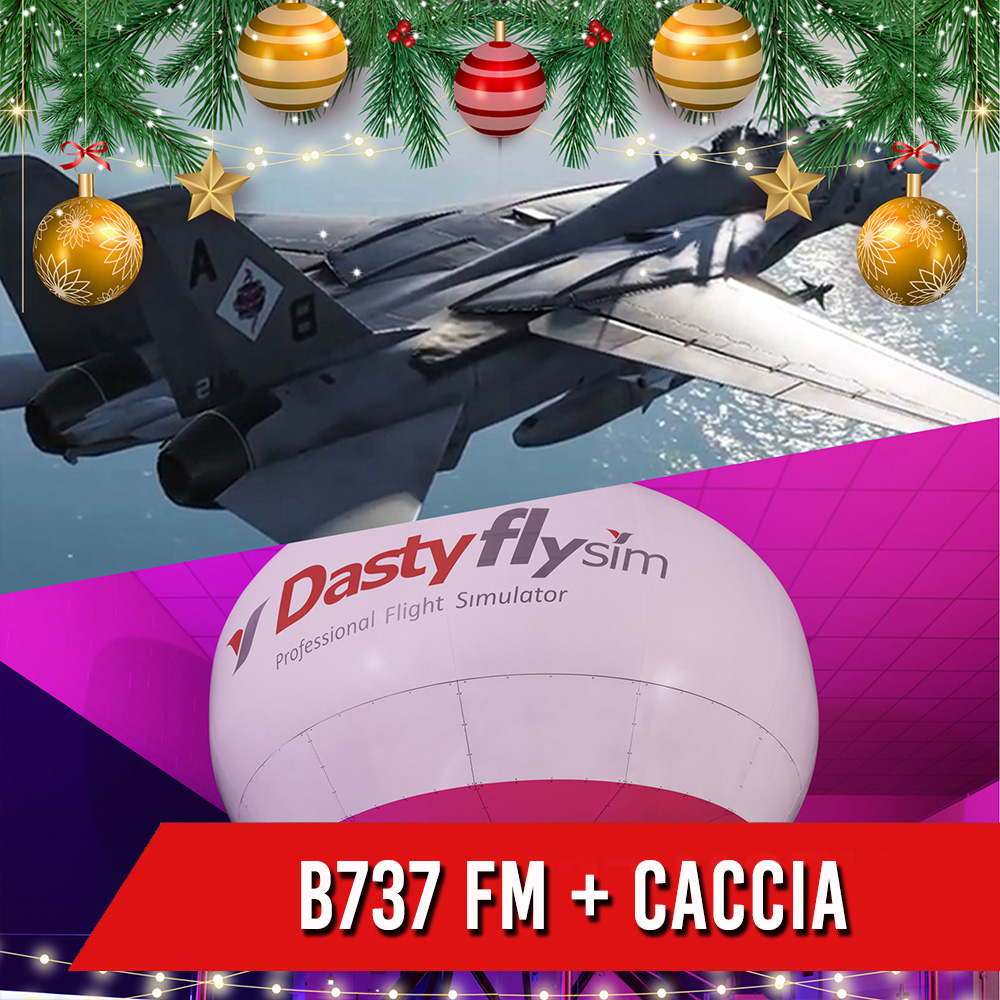 COMBO 60 MIN 737 FULL MOTION  <br> + 30 MIN TOP GUN CACCIA <br> 1 PILOTA + 2 PASSEGGERI