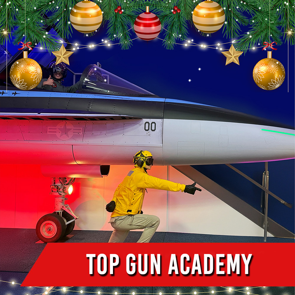 TOP GUN ACADEMY <br> 1 PILOTA + 2 ACCOMPAGNATORI <br>  120 MINUTI